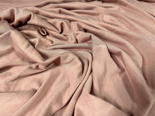 Powder touch single jersey dress fabric with comfort stretch, per metre - plain - nude