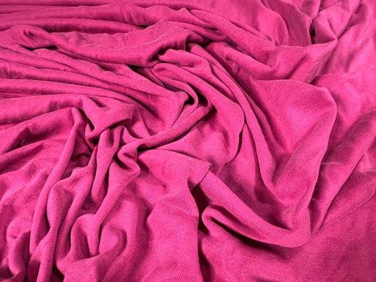 Powder touch single jersey dress fabric with comfort stretch, per metre - plain - fuchsia
