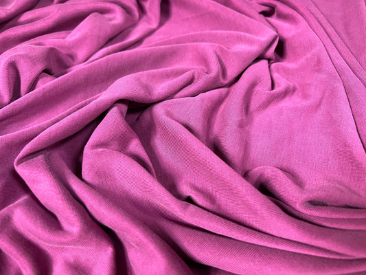 Powder touch single jersey dress fabric with comfort stretch, per metre - plain - magenta