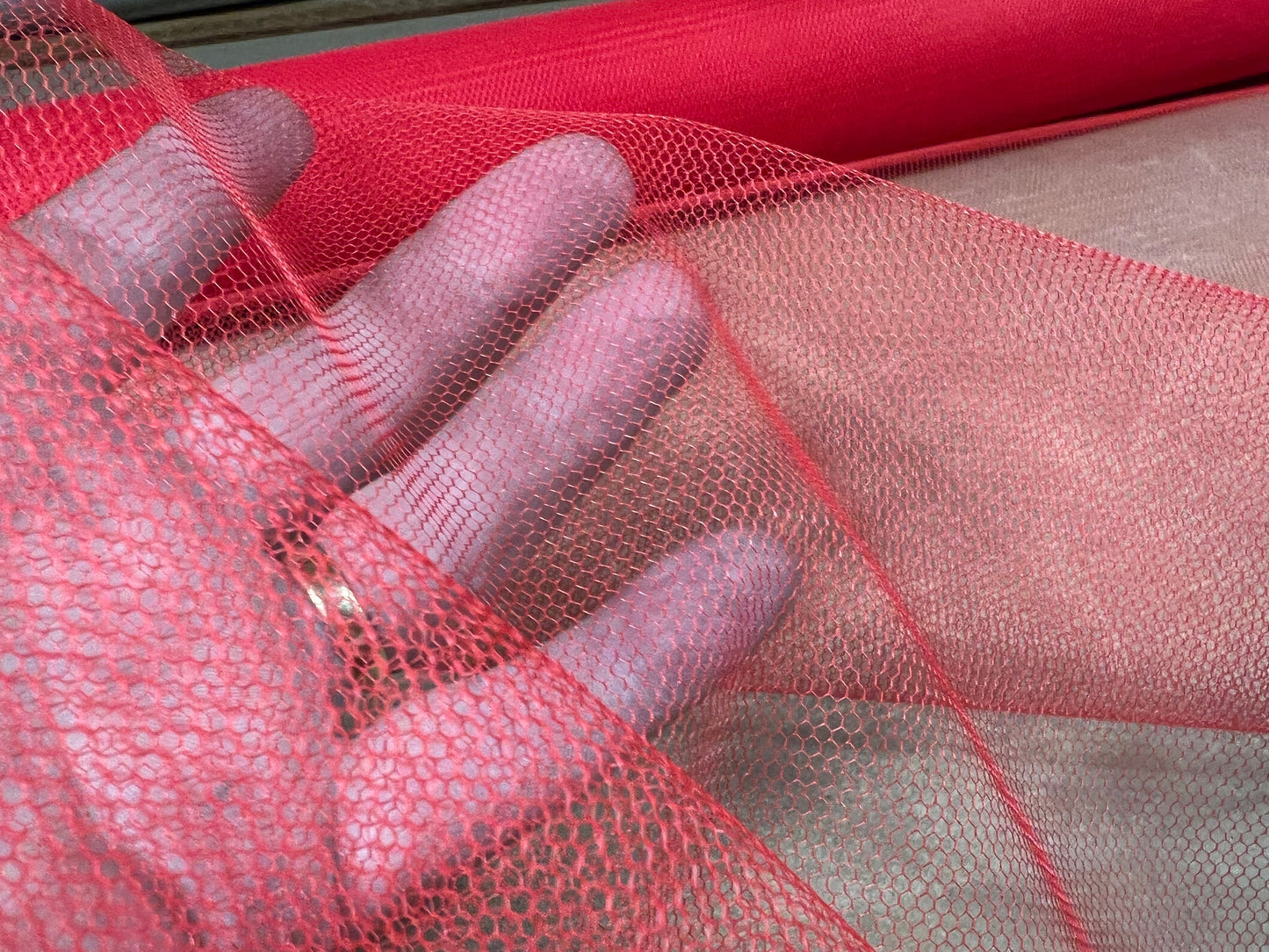 Tulle tutu mesh net fabric, per metre - plain - red