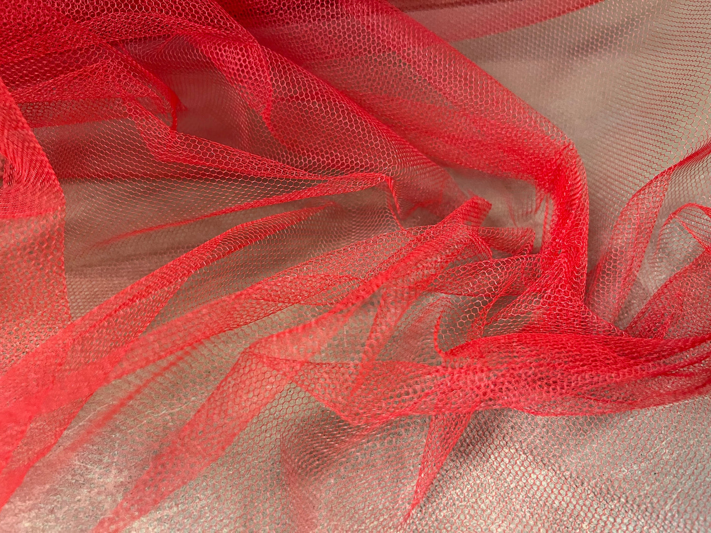 Tulle tutu mesh net fabric, per metre - plain - red