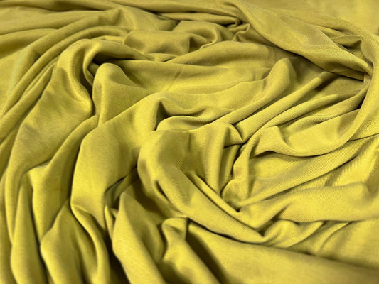 Powder touch single jersey dress fabric with comfort stretch, per metre - plain - chartreuse