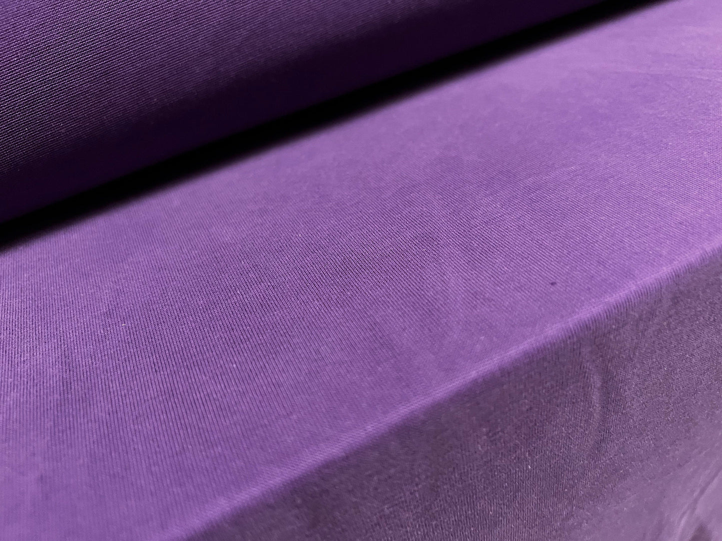 Powder touch single jersey dress fabric with comfort stretch, per metre - plain - purple