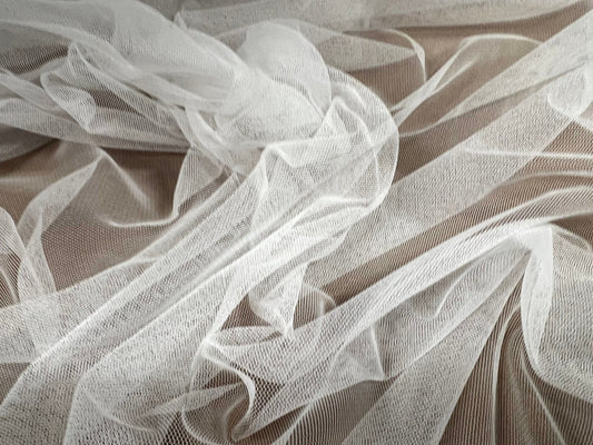 Lightweight nylon tulle tutu mesh net fabric, per metre - plain - white