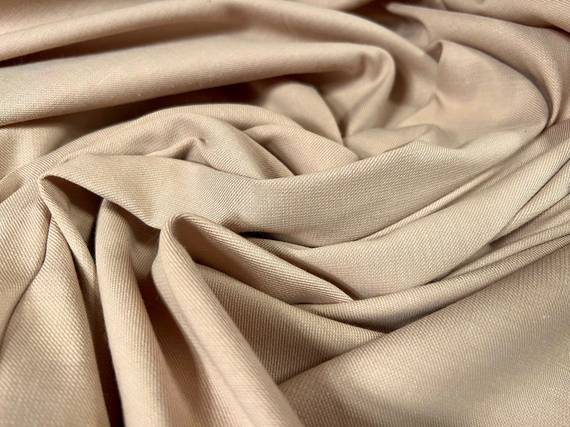 Beige - Cotton Chambray Fabric