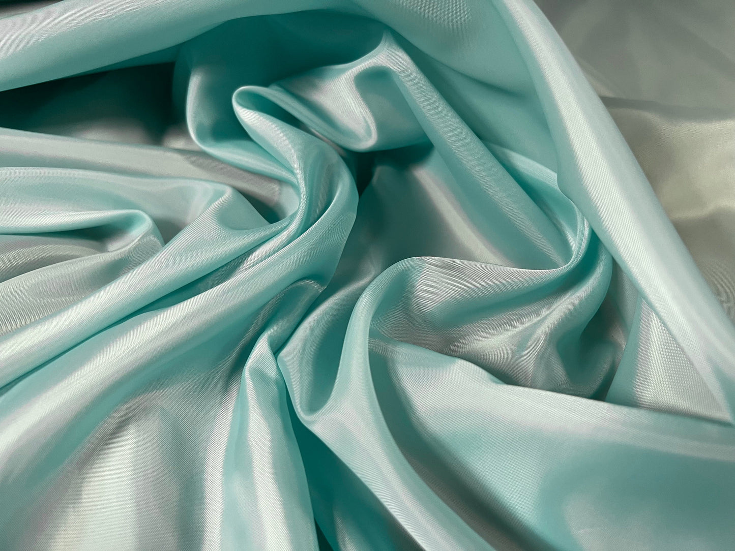 Woven polyester lining fabric, per metre - plain - turquoise