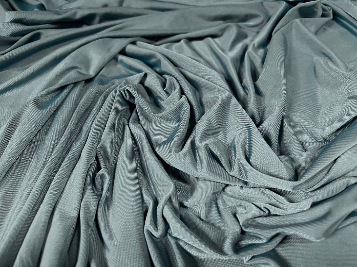 Soft touch spandex stretch jersey dress fabric, per metre - plain - Duck egg blue