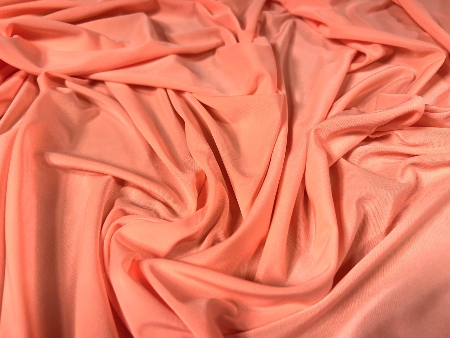 Soft touch spandex stretch jersey dress fabric, per metre - plain - Bright peach