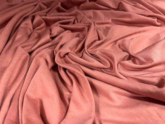 Viscose spandex stretch single  jersey fabric, per metre - plain - rose pink