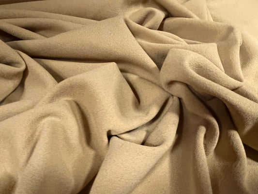 Scuba crepe spandex double jersey fabric, per metre - plain - beige