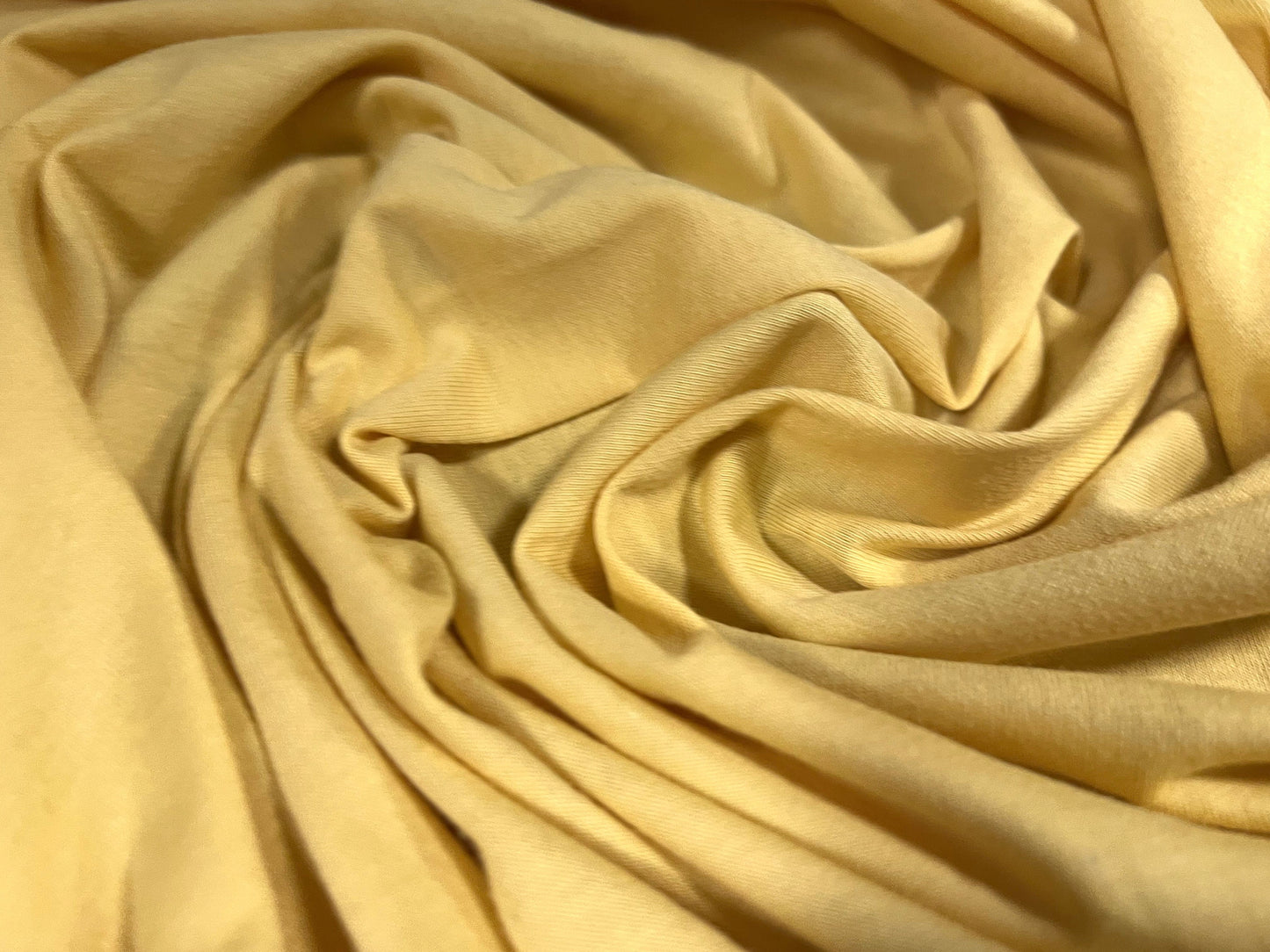 Cotton single jersey t shirt fabric, per metre - plain - banana yellow