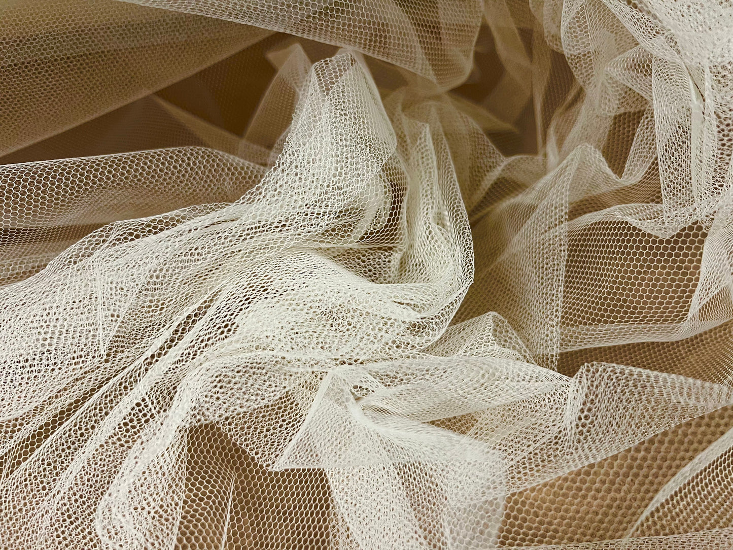 Tulle tutu mesh net fabric, per metre - plain - cream