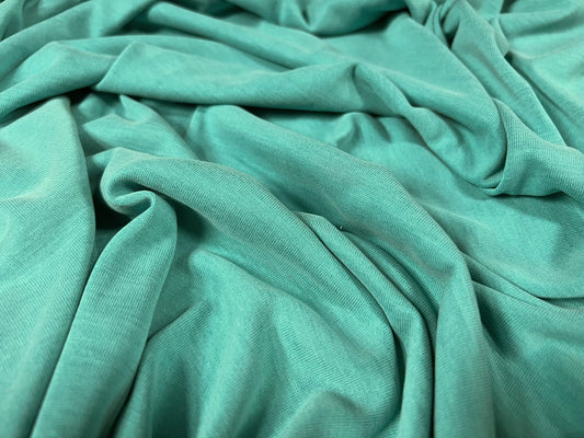 Powder touch single jersey dress fabric with comfort stretch, per metre - plain - turquoise