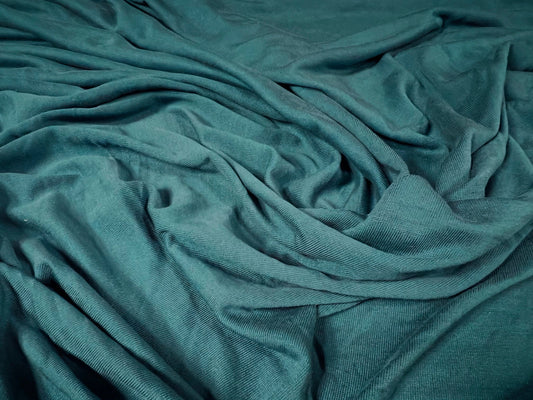Powder touch single jersey dress fabric with comfort stretch, per metre - plain - teal