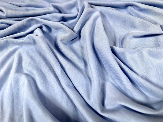 Powder touch single jersey dress fabric with comfort stretch, per metre - plain - Sky blue