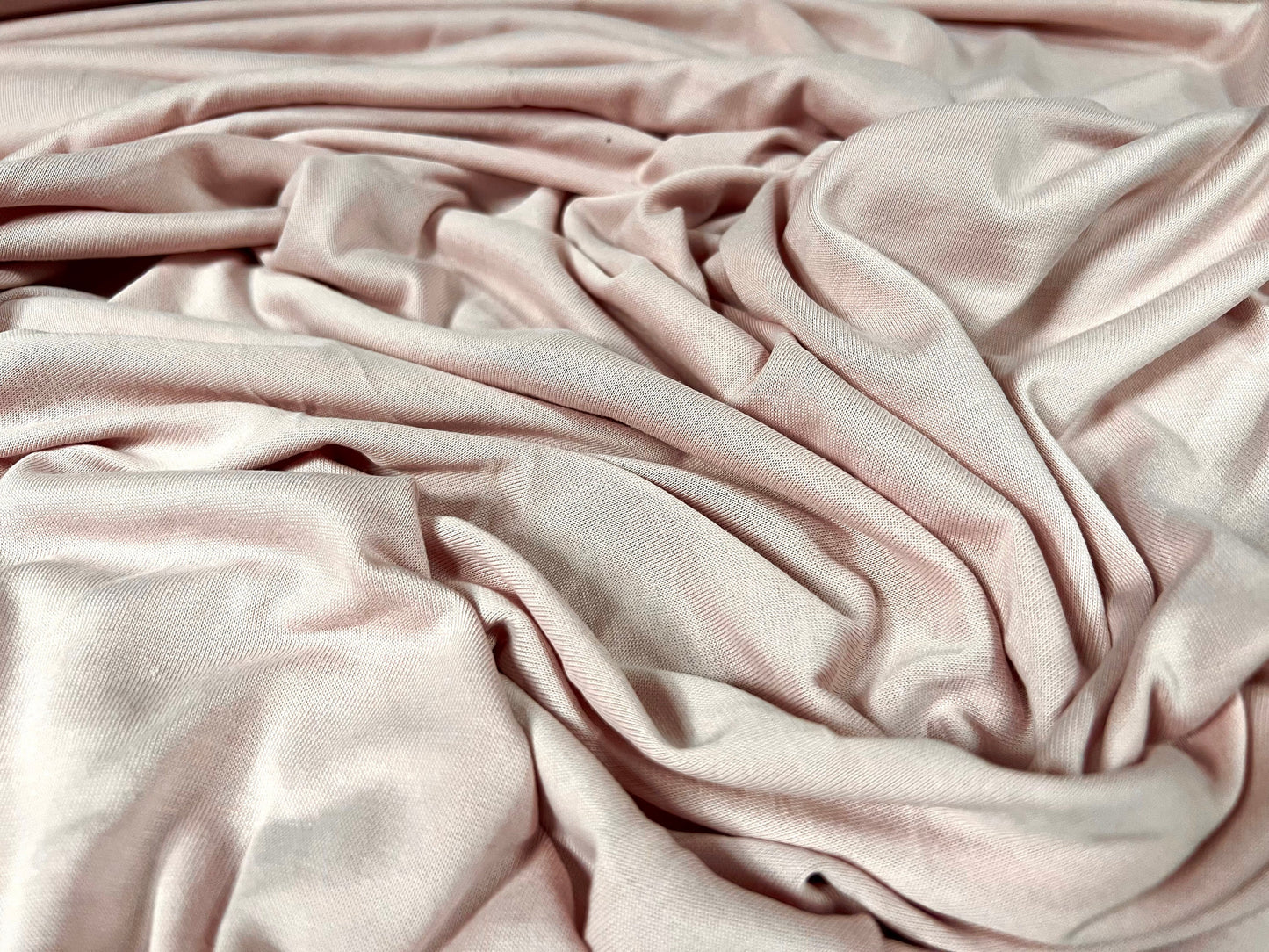 Powder touch single jersey dress fabric with comfort stretch, per metre - plain - blush