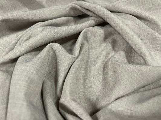 Linen look cationic woven dress trouser skirt fabric, per metre - plain - light grey