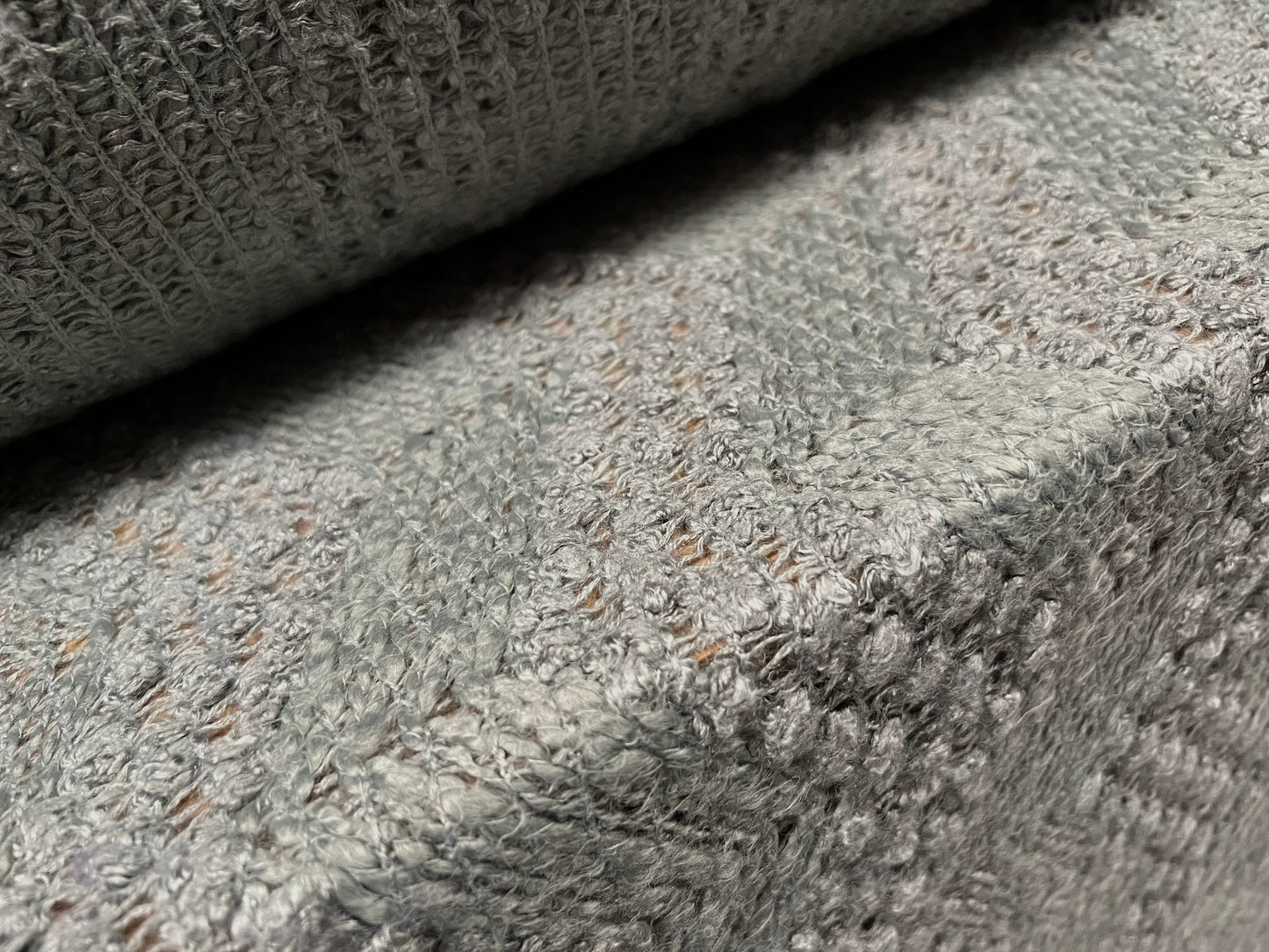 Wool blend heavyweight bouclé knitwear fabric, per metre - grey