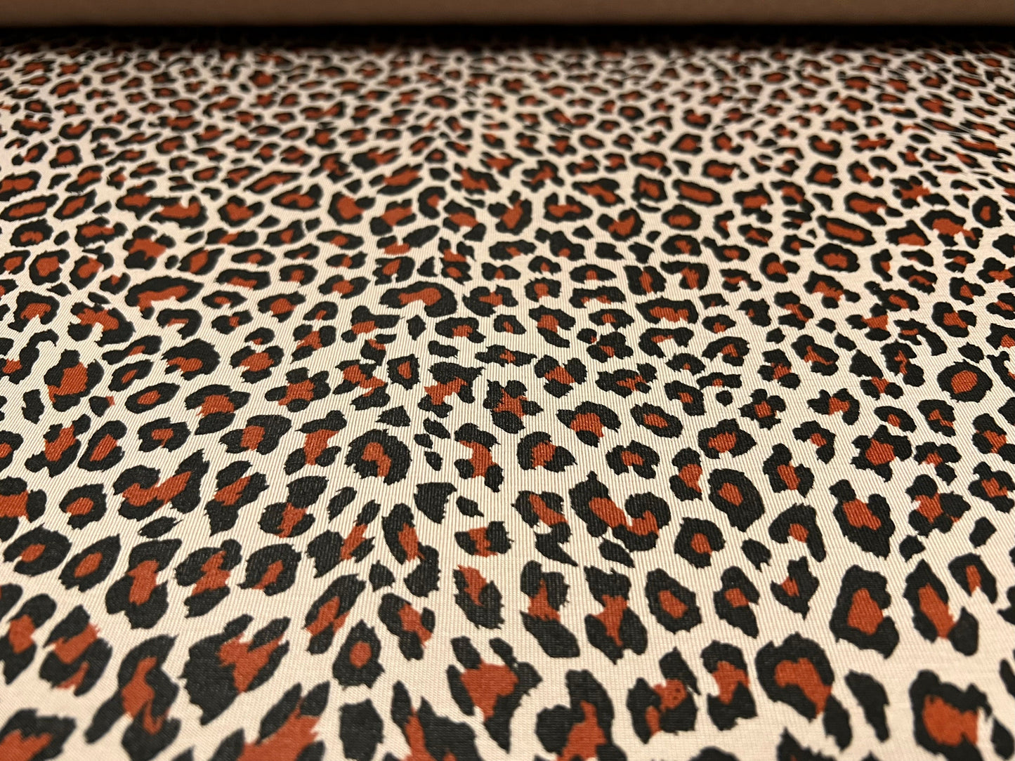 Viscose spandex stretch single jersey fabric, per metre - Leopardskin print - chestnut & stone