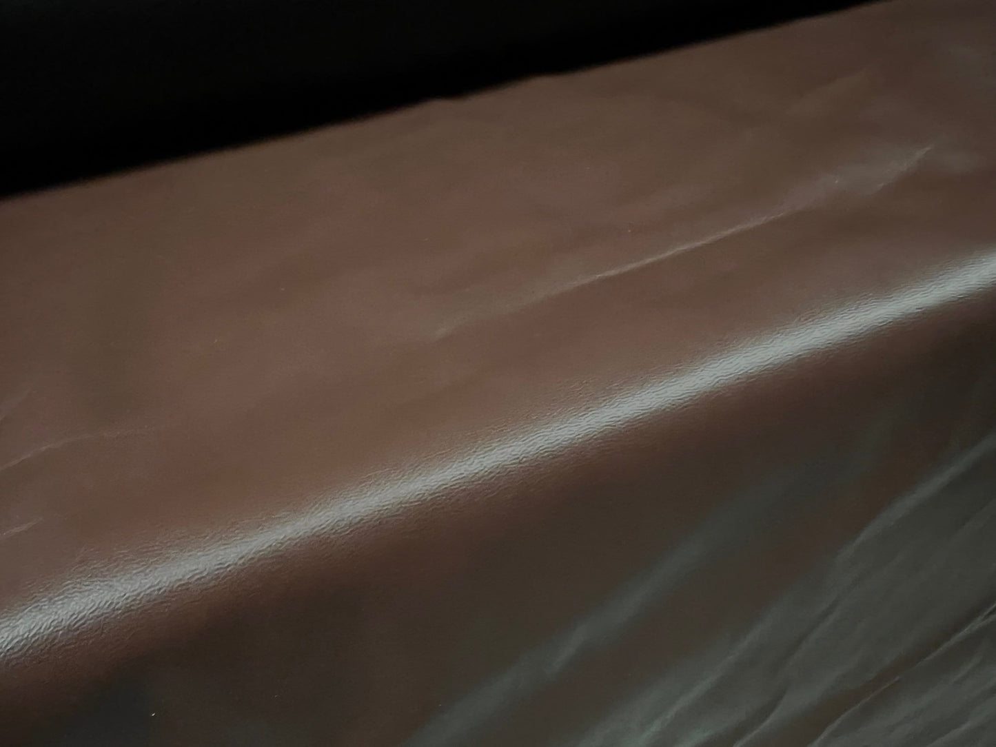 Faux leather p.u. Coated dress fabric, per metre - plain - brown