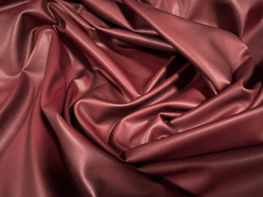 Stretch spandex pvc p.u. Coated jersey fabric, per metre - plain - burgundy