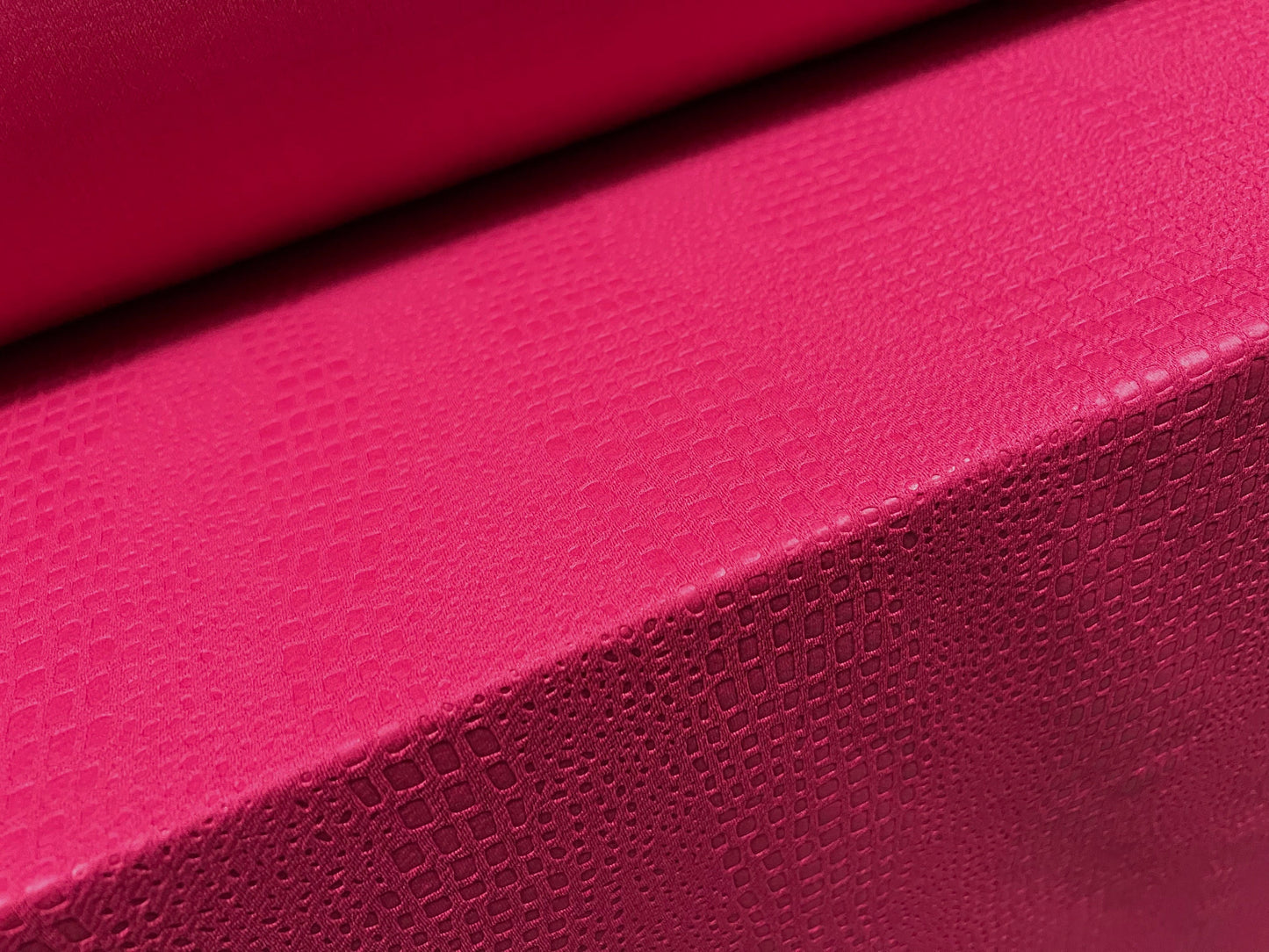 Scuba neoprene style spandex jersey fabric, per metre - embossed crocodile design - fuchsia pink