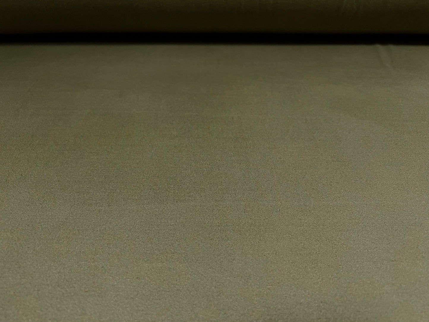 Faux suede stretch spandex jersey fabric, per metre - plain - khaki green