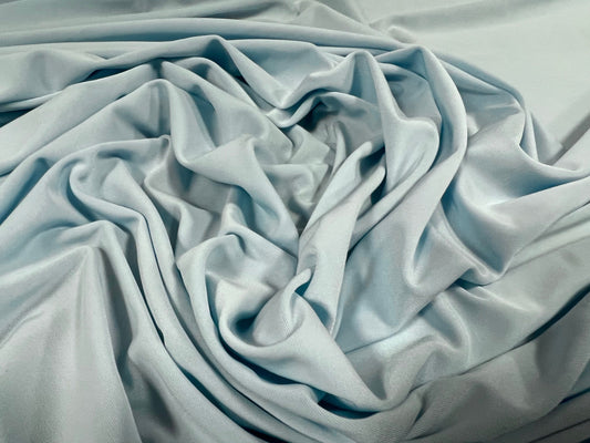 Soft touch stretch spandex single jersey dress fabric, per metre - plain - sky blue