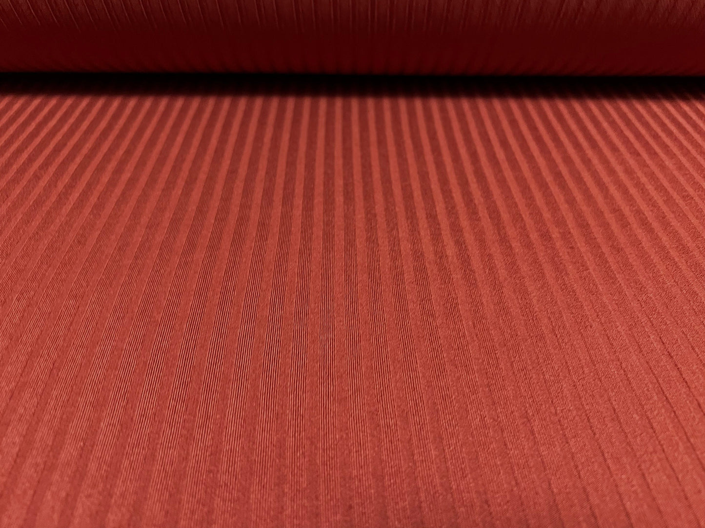 Stretch spandex rib jersey fabric, per metre - plain - terracotta spice