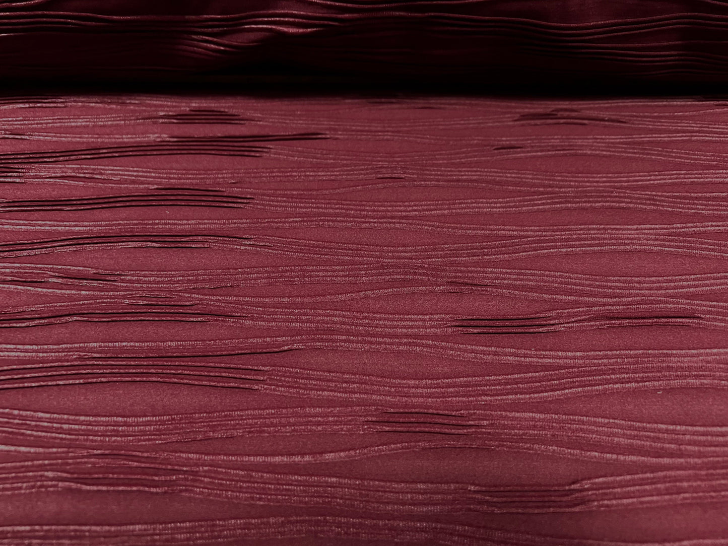 Wave jacquard stretch spandex double jersey fabric, per metre - coated - wine