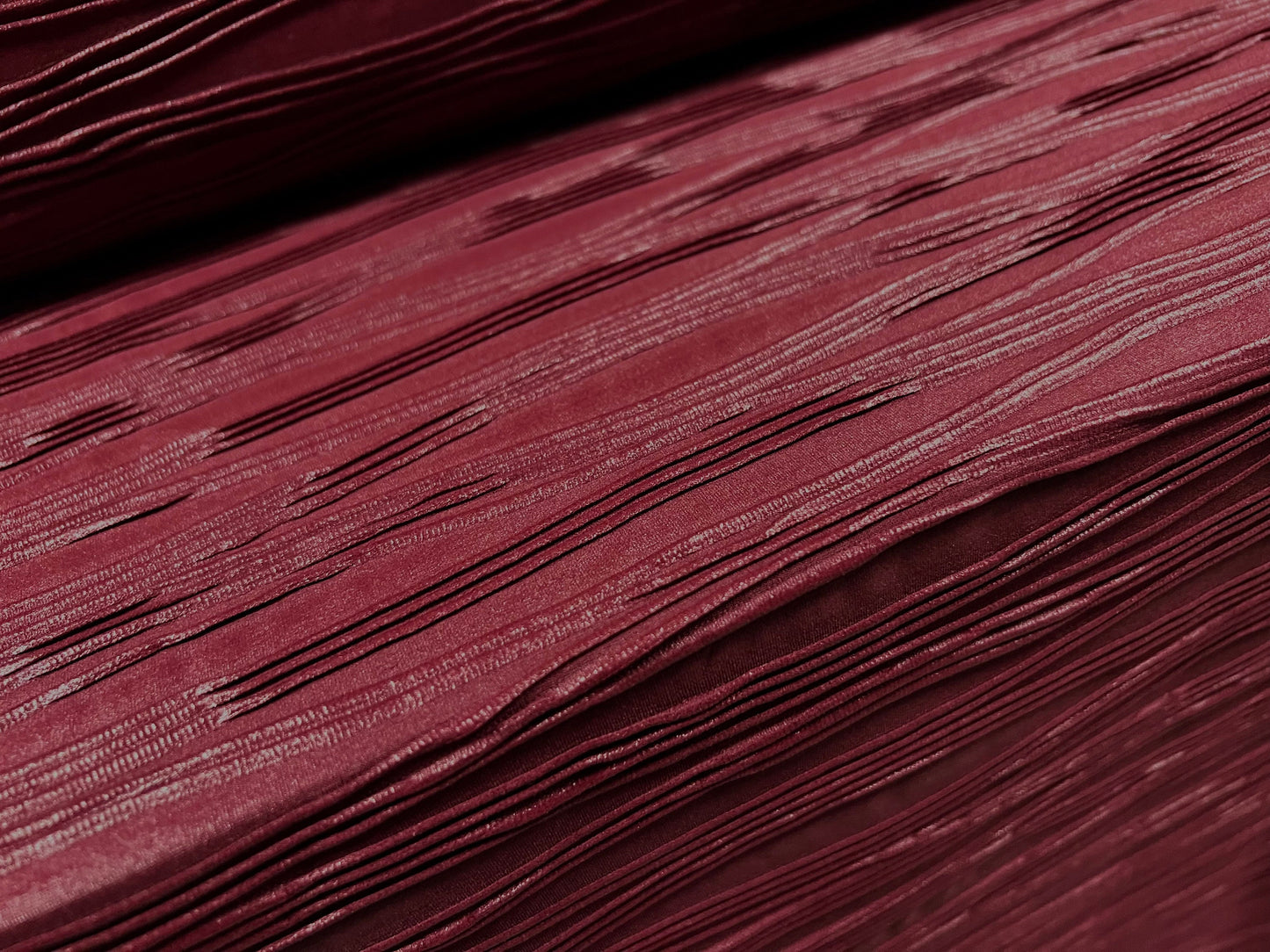 Wave jacquard stretch spandex double jersey fabric, per metre - coated - wine