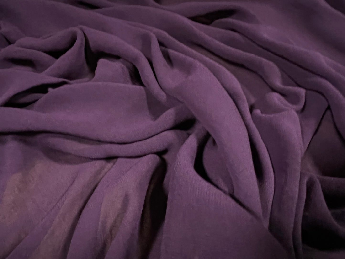 Chiffon woven lightweight dress blouse fabric, per metre - plain - purple