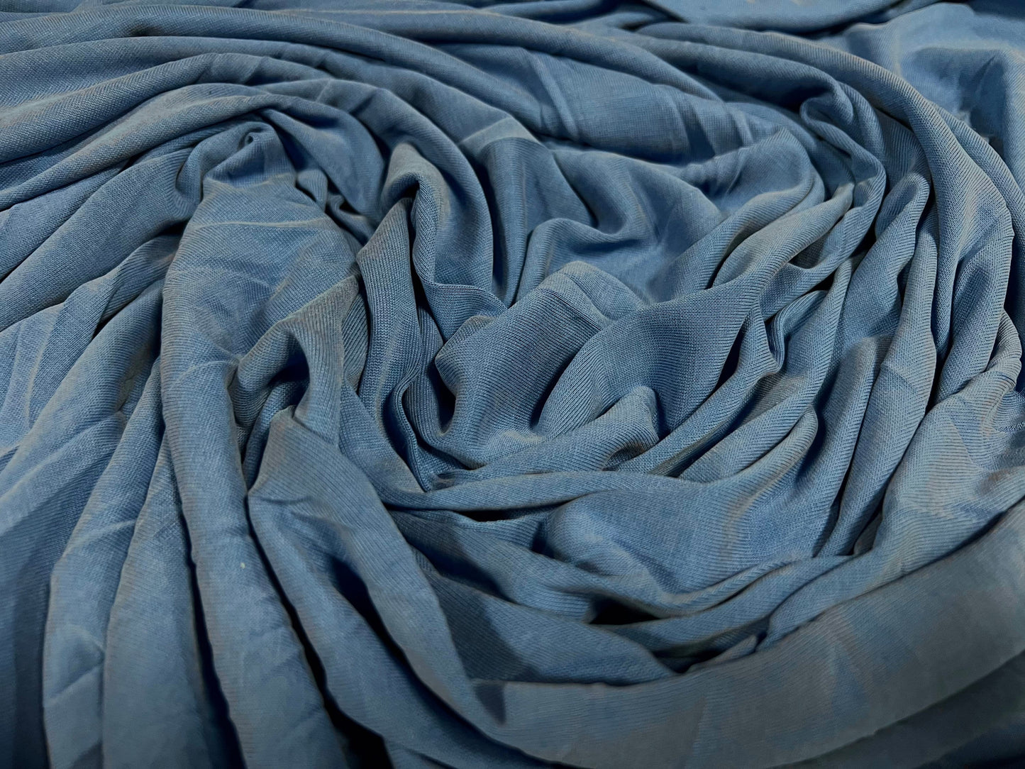 Soft handle viscose single jersey fabric, per metre - plain - blue