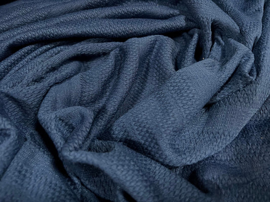 Soft jacquard knitwear jersey fabric, per metre - blue