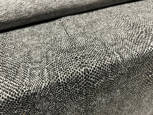 Super soft knitwear jersey fabric, per metre - snakeskin animal print - grey