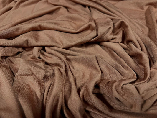 Viscose spandex stretch single jersey fabric, per metre - plain - terracotta clay