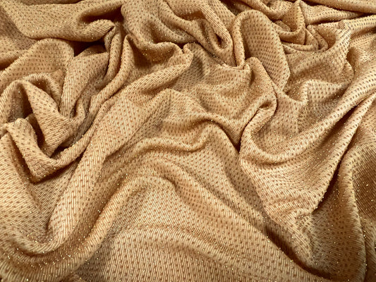 Slinky spandex jersey fabric with gold metallic lurex, per metre - gold