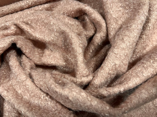 Bouclé knit heavyweight coat jacket fabric, per metre - plain - nude