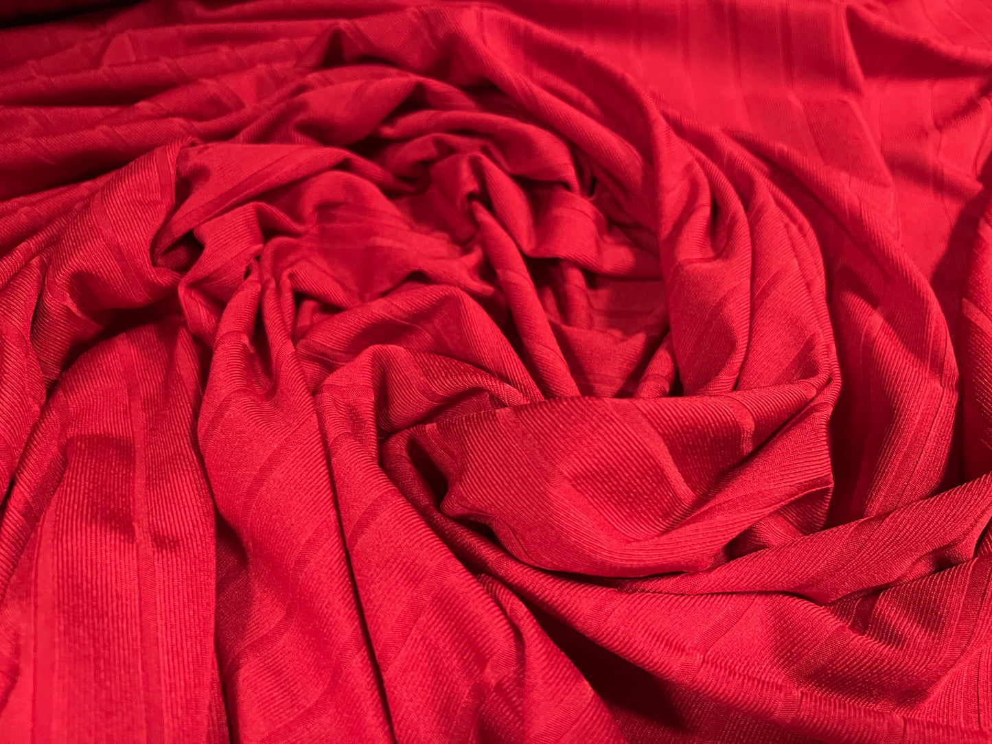 Soft Spandex stretch rib jersey fabric, per metre - plain - red