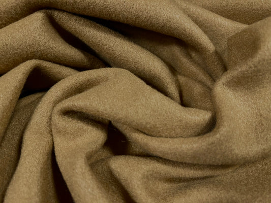 Vegan wool heavyweight flannel fabric, per metre - plain - camel