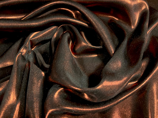 Metallic sparkle satin dress fabric, per metre - plain - rust