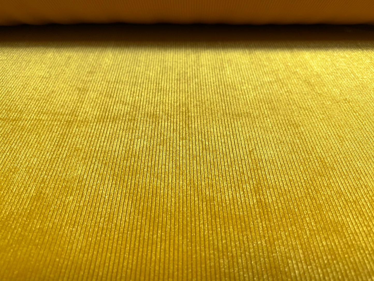 Spandex velvet stretch dress fabric, per metre - finely ribbed - gold