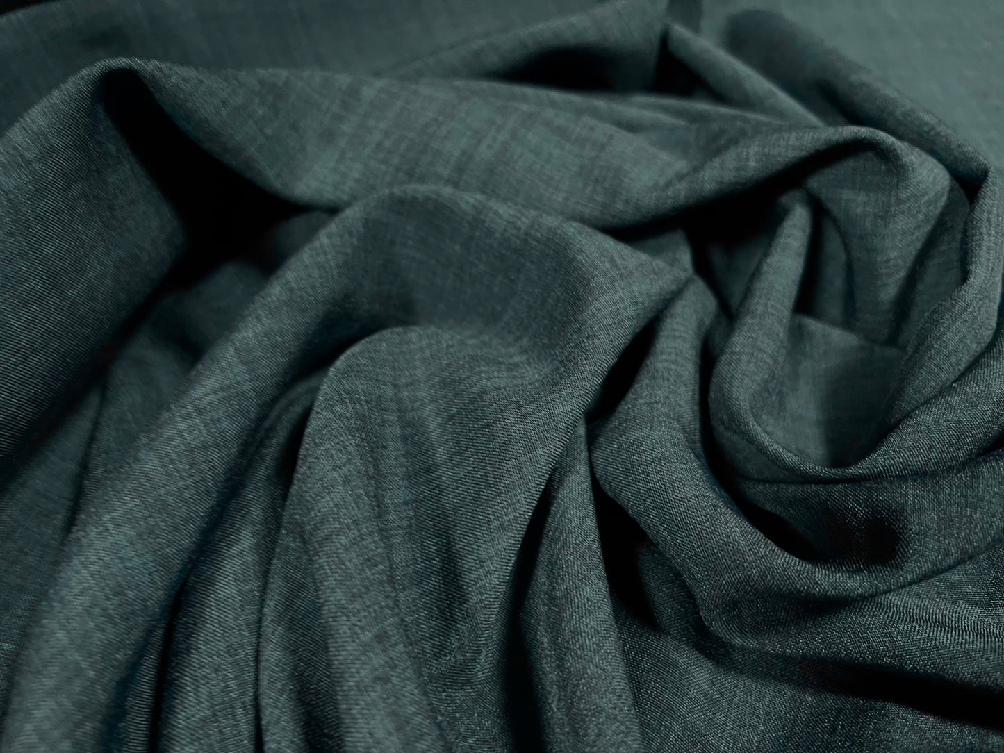 Linen look cationic woven dress trouser skirt fabric, per metre - plain - teal