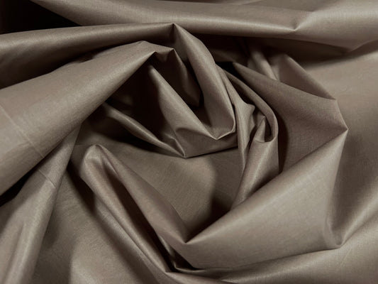 Cotton lawn woven dress fabric, per metre - plain - taupe