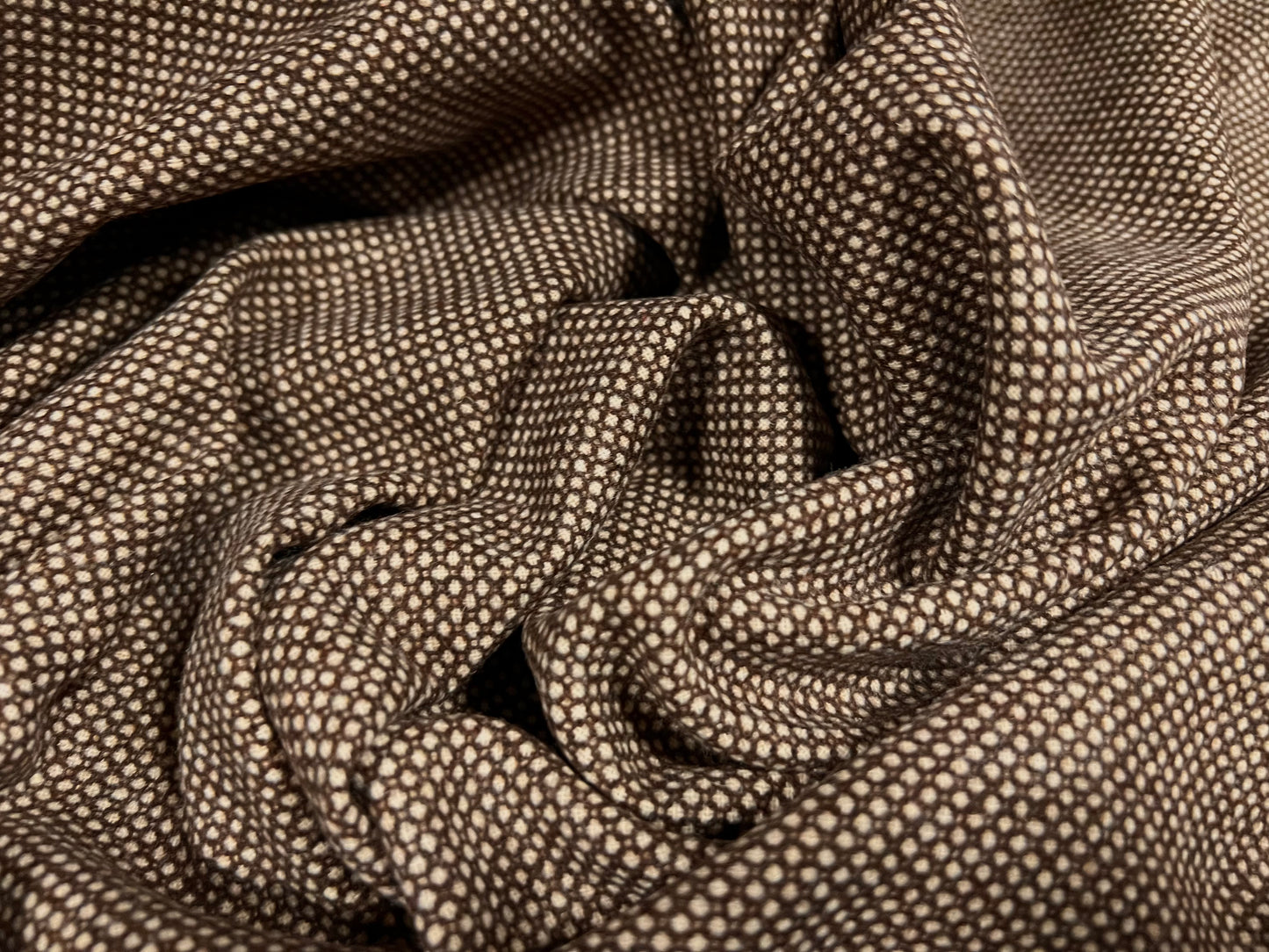 Soft Wool tweed woven fabric, per metre - brown