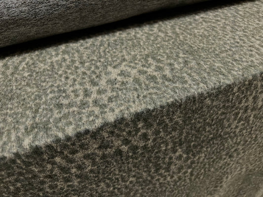 Super soft knitwear jersey fabric, per metre - leopardskin smudge print - sage green