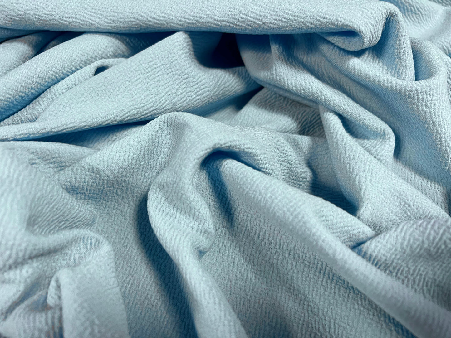 Liverpool textured scuba stretch spandex jersey fabric, per metre - plain - sky blue