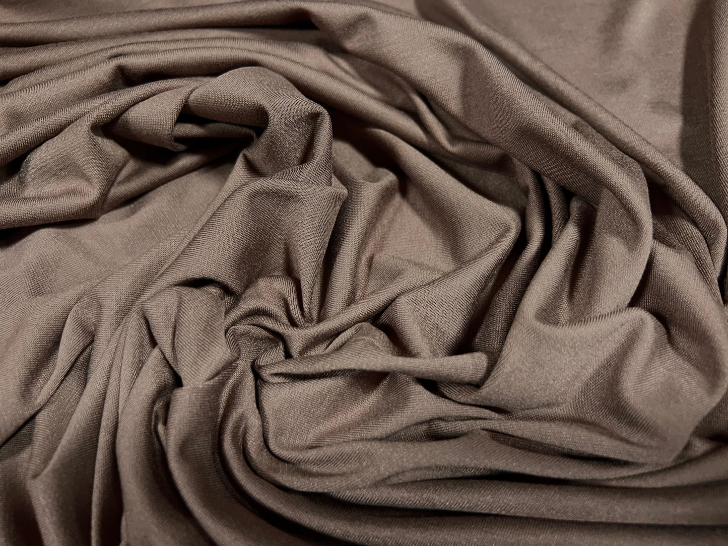 Viscose spandex stretch single jersey fabric, per metre - plain - taupe