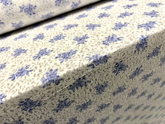 Lady K lightweight burnout single jersey fabric, per metre - white & lilac flower print