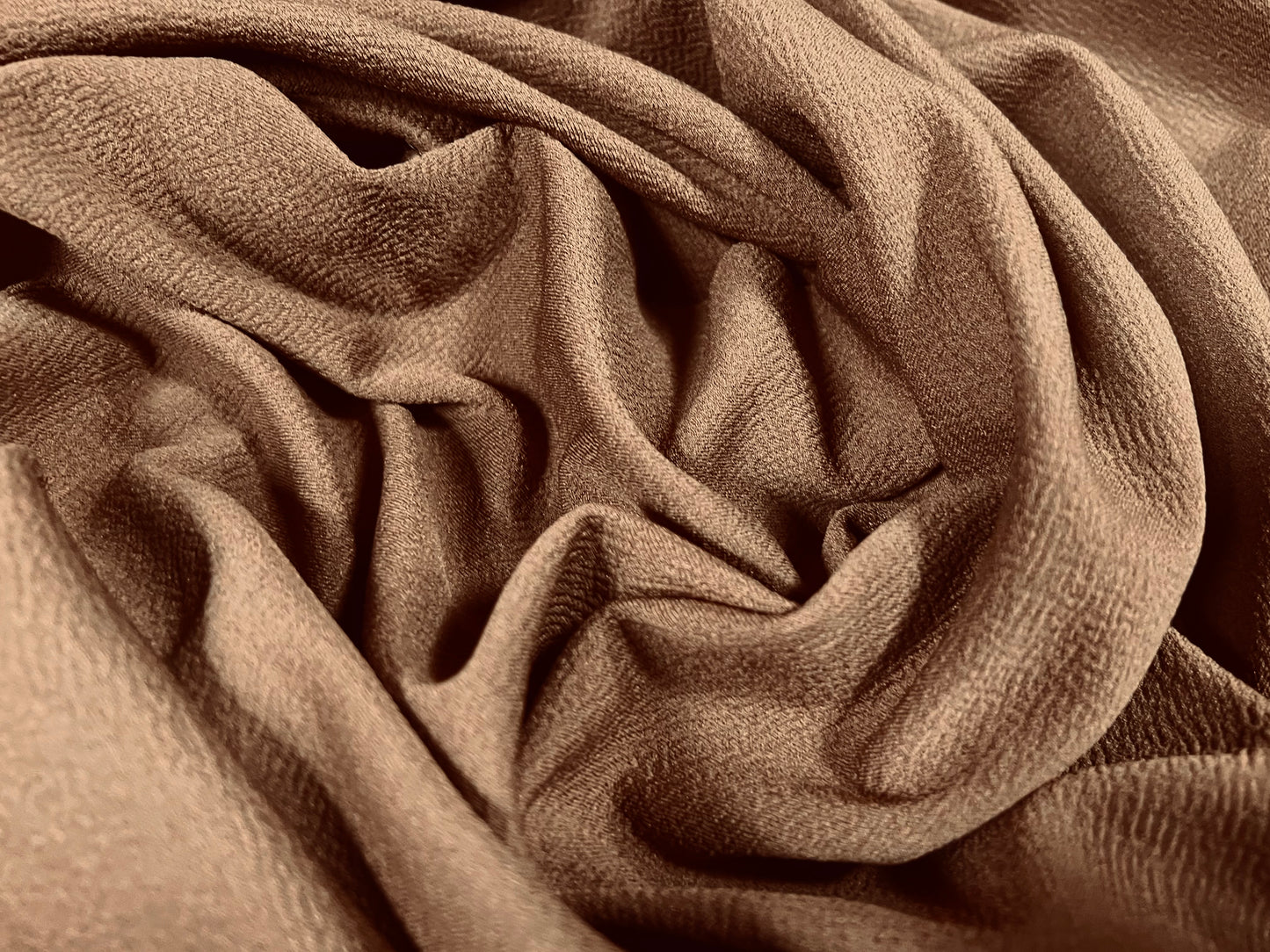 Liverpool textured scuba stretch spandex jersey fabric, per metre - plain - fawn brown